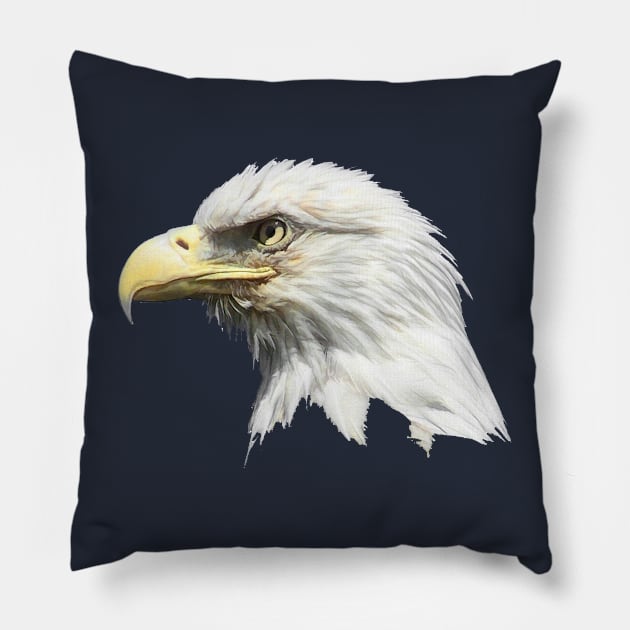 Bald Eagle Head Pillow by funfun