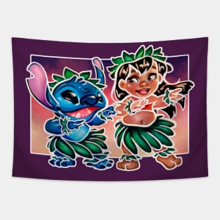 Lilo y Stitch hula Tapestry