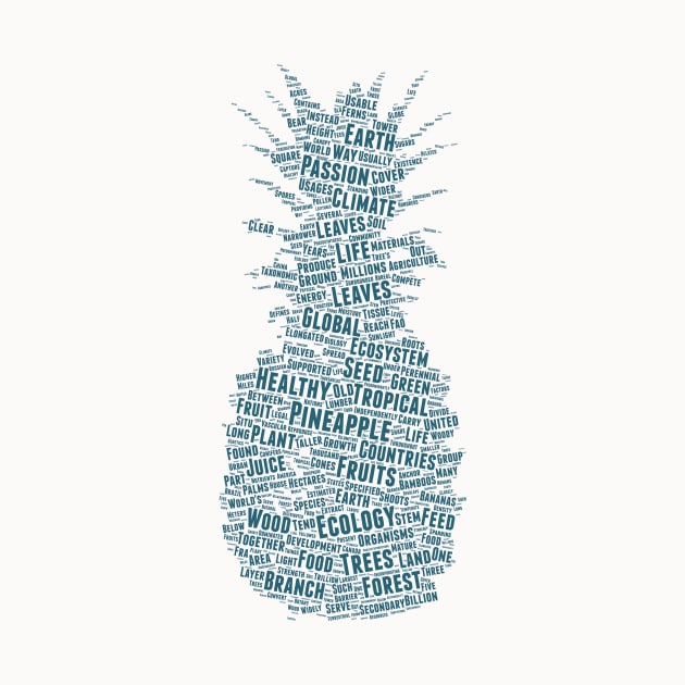 Pineapple Fruit Silhouette Shape Text Word Cloud by Cubebox