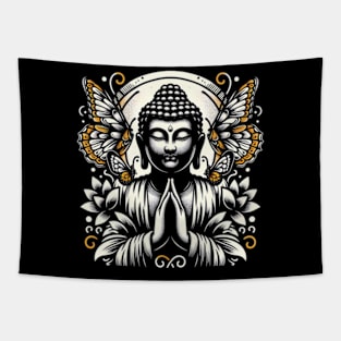 Buddha and butterflies Tapestry