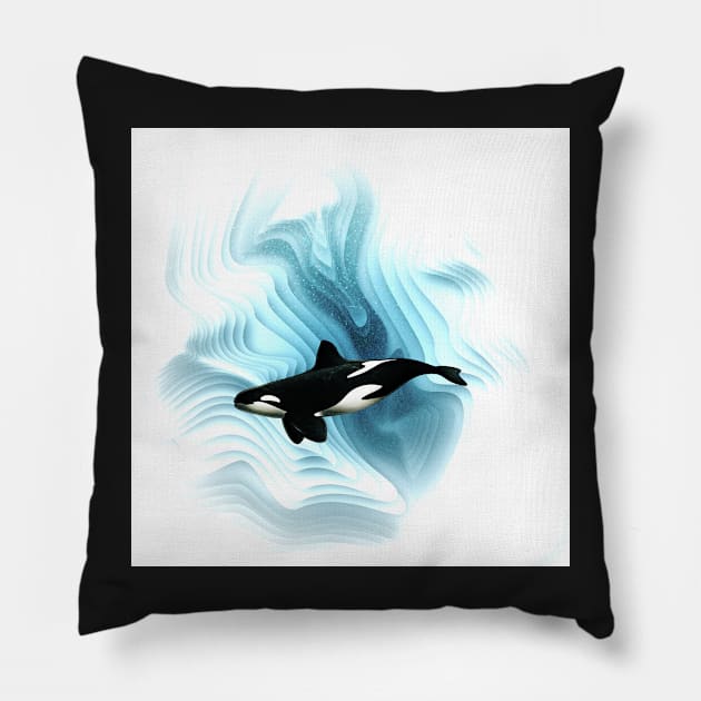 Orca The Ice Hunter Pillow by MikaelJenei