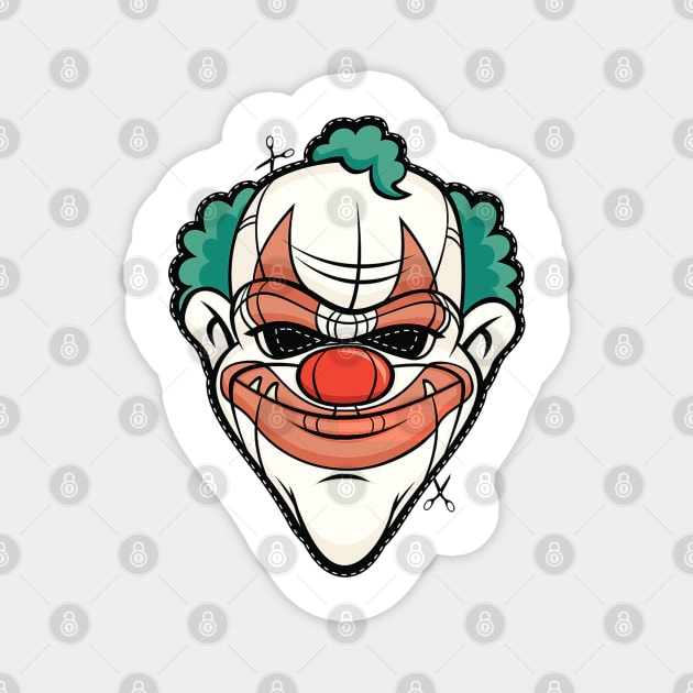 Scary Mask Clown Halloween Magnet by Elegantra