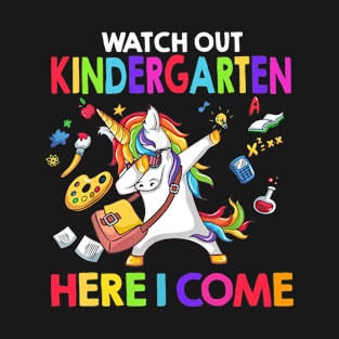 Kindergarten Here I Come Unicorn Back To School T-Shirt