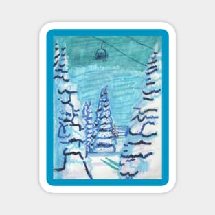 Winter Landscape with Cable Car Magnet