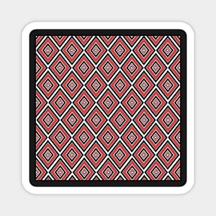 Smokey pink and black diamond motif pattern Magnet