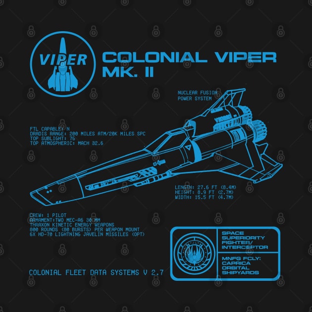 Colonial Viper MK II Specs by PopCultureShirts
