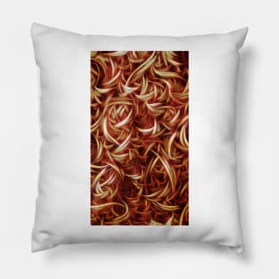 glowing curved overlapping design in copper colours Pillow