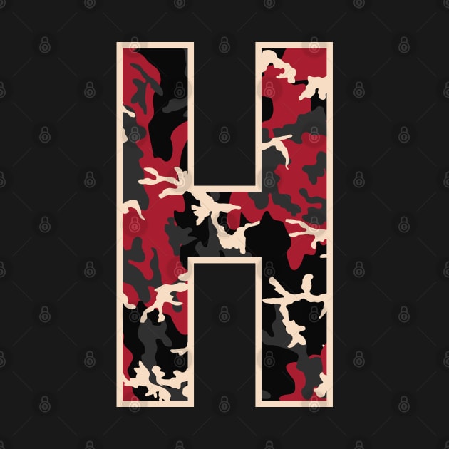 Initial Capital Letter H Camo Alphabet Gift Women Men Boys Girls by teeleoshirts