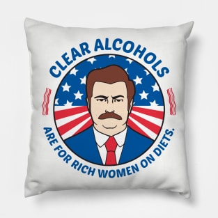 Clear Alcohols Are For Rich Women On Diets - USA Ron Swanson Pillow