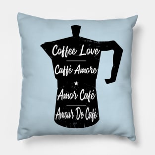 Coffee Love Distressed Pillow