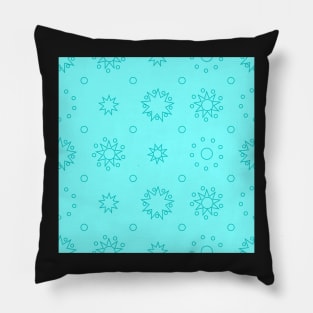 Suns and Dots Cyan Lines on Cyan Repeat 5748 Pillow