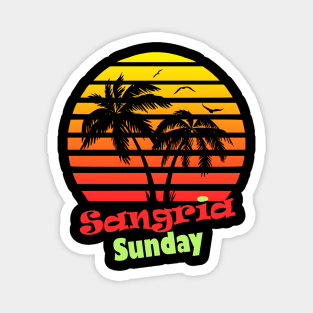 Sangria Sunday 80s Sunset Magnet