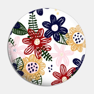 cartoon flowers mix color Pin