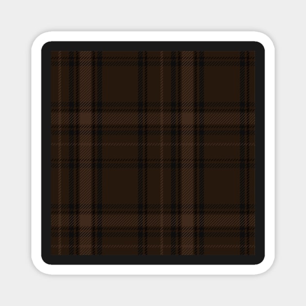 Dark Academia Plaid Tartan in Black, Taupe, and Coffee Brown Magnet by gloobella