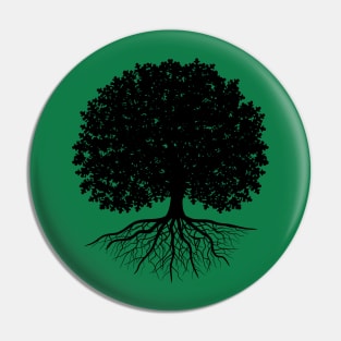 Oak Tree Silhouette Pin