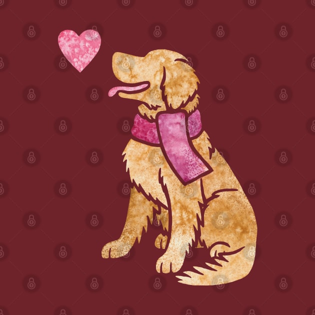 Watercolour Golden Retriever by animalartbyjess