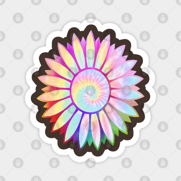 Tie Dye Sunflower Magnet by magicmirror