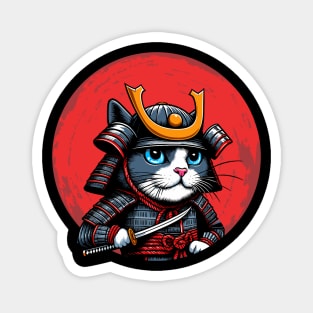 Cute Samurai Cat Magnet