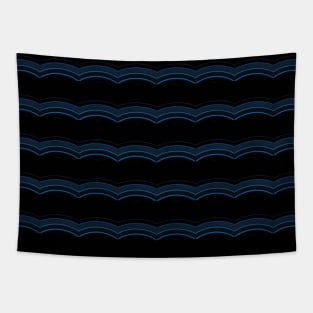 Blue Wave Stripe Pattern Tapestry