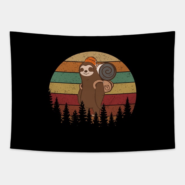 Sloth Hiking Tapestry by banayan