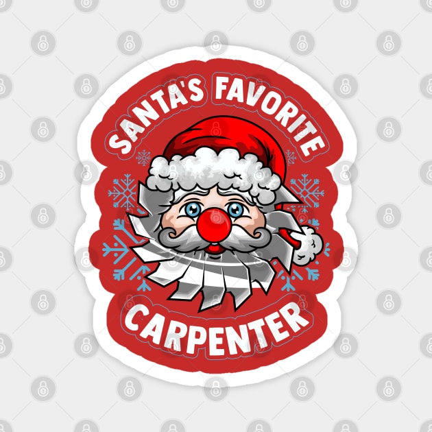 Santa's Favorite Carpenter Christmas Magnet by E