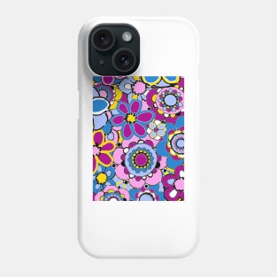 Blue Pink Yellow Floral Print Phone Case