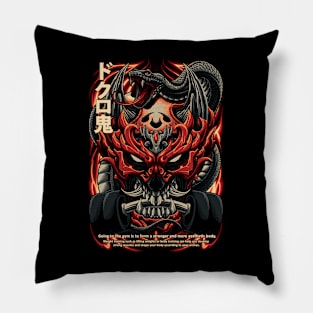 skull oni gym Pillow