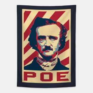 Edgar Allan Poe Retro Propaganda Tapestry