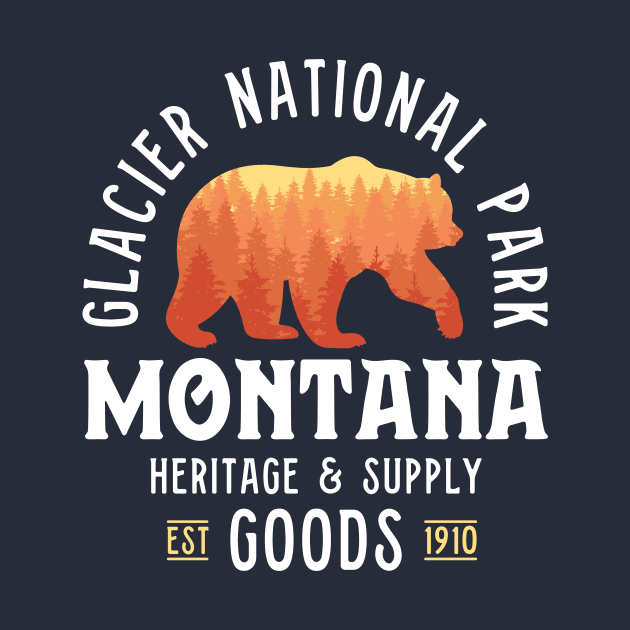 Glacier National Park Shirt Women Men Bear Forest Montana by 14thFloorApparel