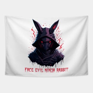 face evil ninja rabbit Tapestry