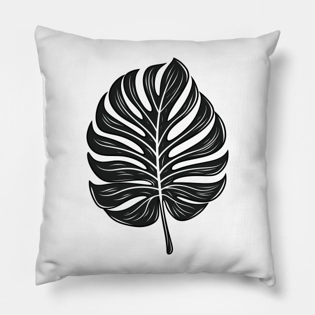 Cool monstera leaf, plant motif Pillow by Unelmoija