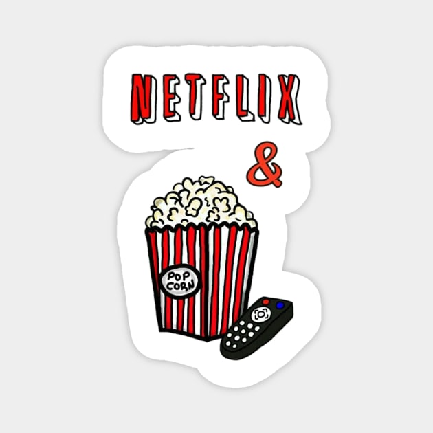 NETFLIX / POPCORN Chill Magnet by SolaLuna