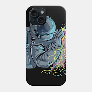 Astronaut with colorful Jellyfish Phone Case