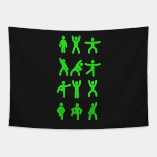 Sports Stickman Green Tapestry