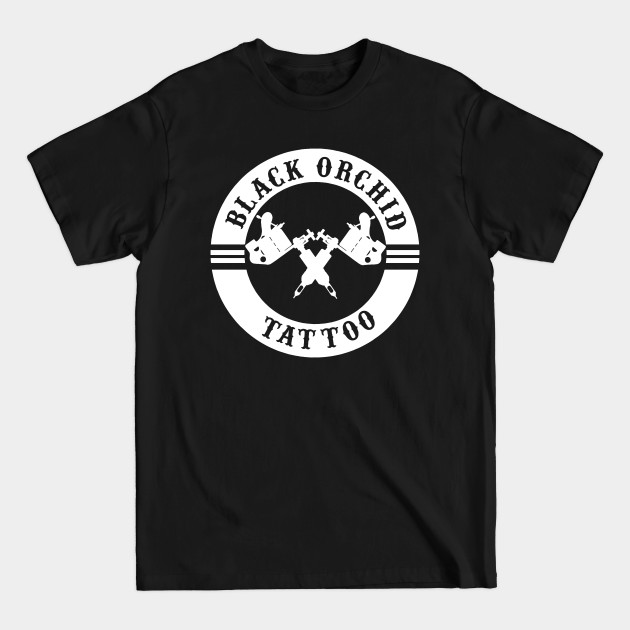 Discover Black orchid circle logo white - Tattoo - T-Shirt