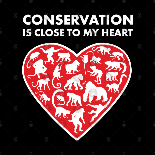 Primates Conservation Heart by Peppermint Narwhal