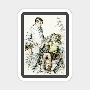 Vintage Science and Medicine, Dentist with a Boy in the Chair Magnet