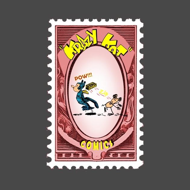 krazy kat postage stamp by enyeniarts