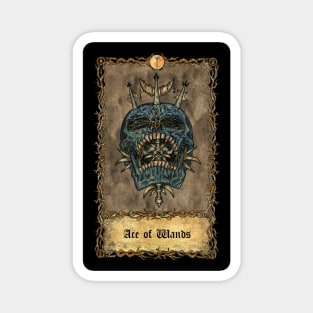 Ace Of Wands. Eternal Bones Tarot (Colorful) design. Magnet