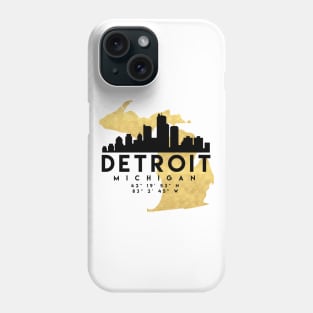 Detroit Michigan Skyline Map Art Phone Case