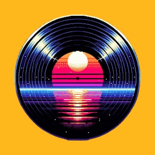 Vinly LP Music Record Sunset T-Shirt