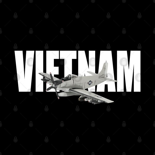 A-1 Skyraider Airplane Vietnam Veteran Plane by Dirty Custard Designs 