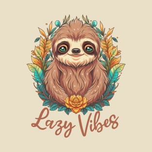 Lazy Sloth Vibes Cute Tee T-Shirt