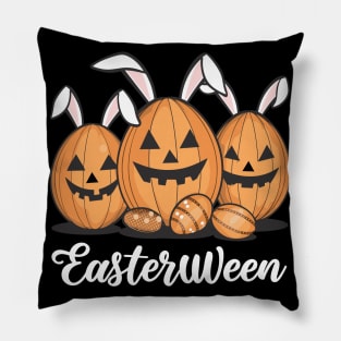 Easterween Pumpkin Bunnies & Spooky Eggs Festive Tee Pillow