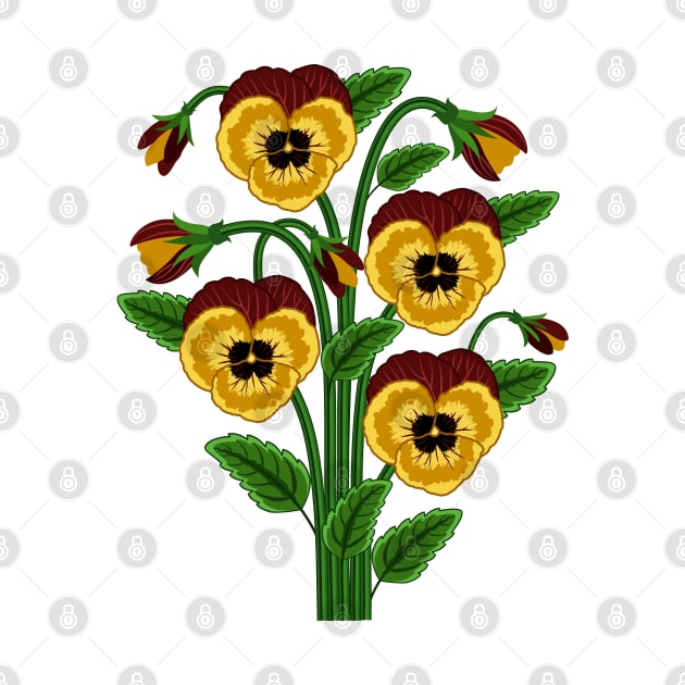 Yellow Pansy Flowers Bouquet by IsmaSaleem