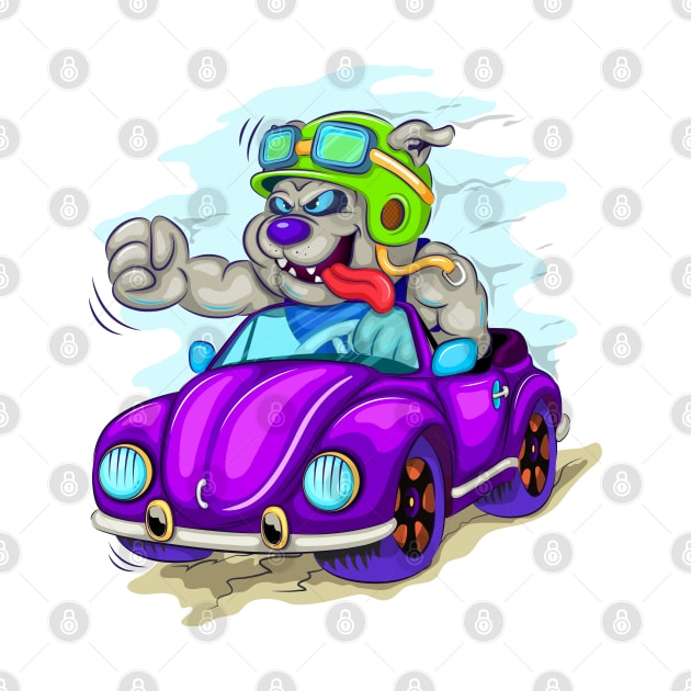 Cartoon dog driver by AndreKENO