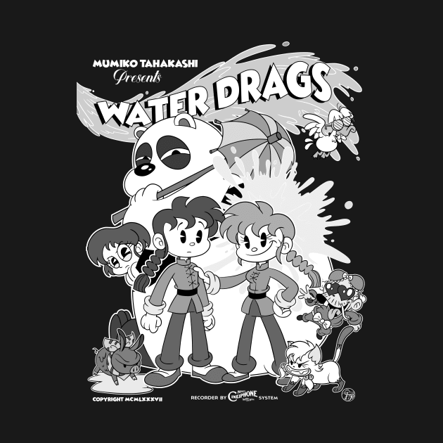 Ranma Water Drags 30s Retro anime Cartoon by Juandamurai