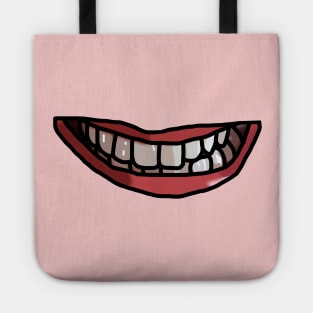 Rose Pink Lips White Teeth Mouth Tote