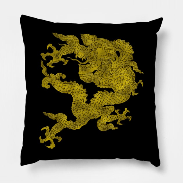 Golden Dragon Pillow by cutequokka