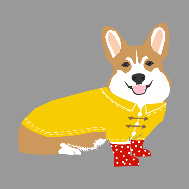 Rainy Day Corgi by friendlypets